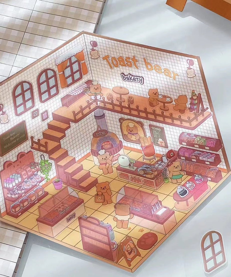 Create Adorable Sticker Scenes with Dog-Themed Bakery Shop | Market