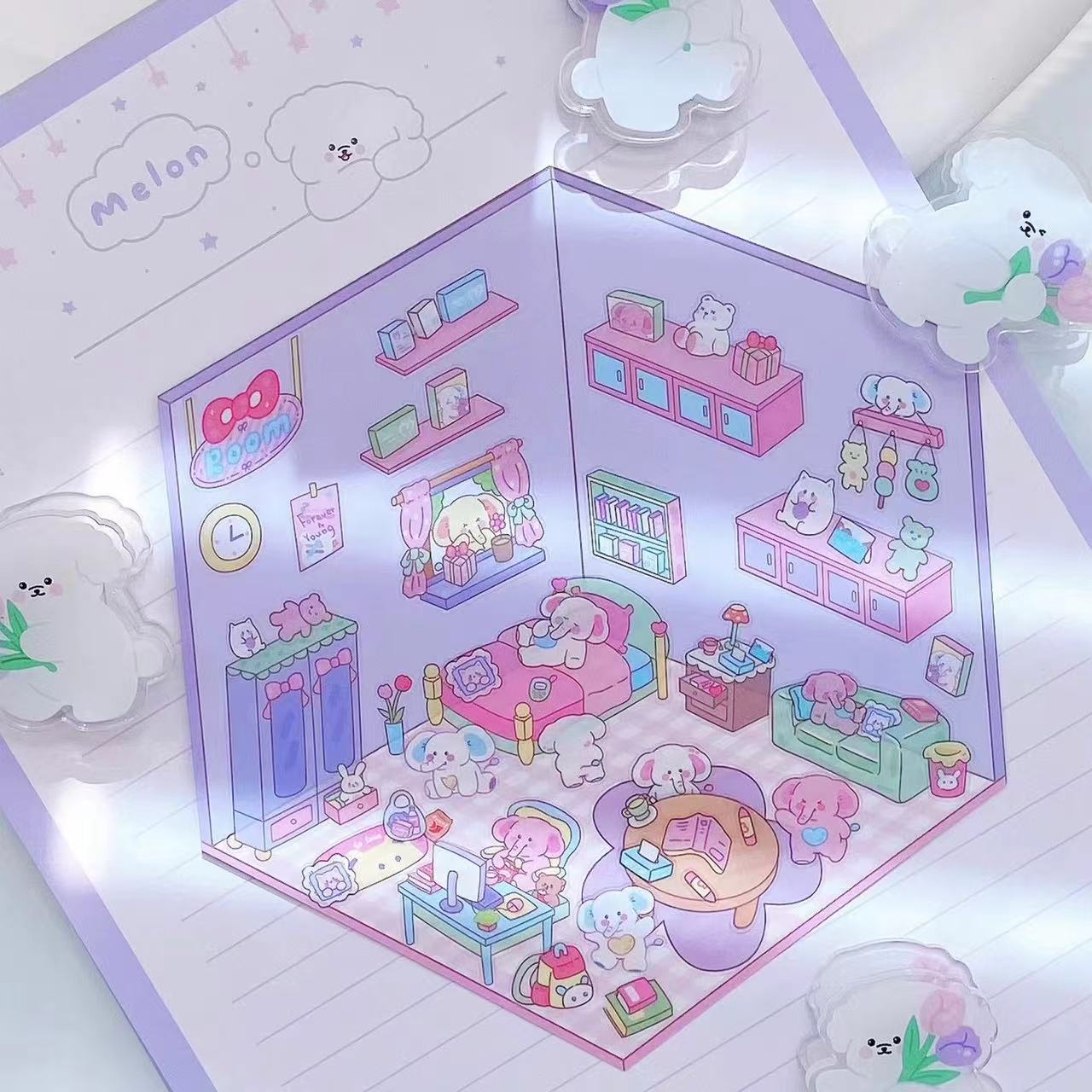 Create Adorable Sticker Scenes with Dog-Themed Bakery Shop | Market
