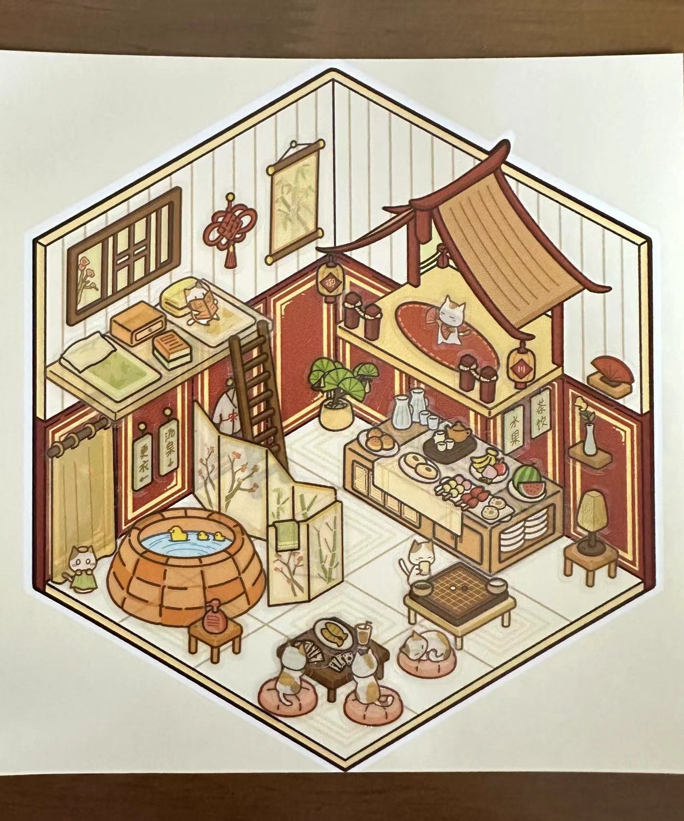 DIY 3D Sticker Scenes|Pizza Shop|Hot Spring|Dim Sum Restaurant|Convenience Store