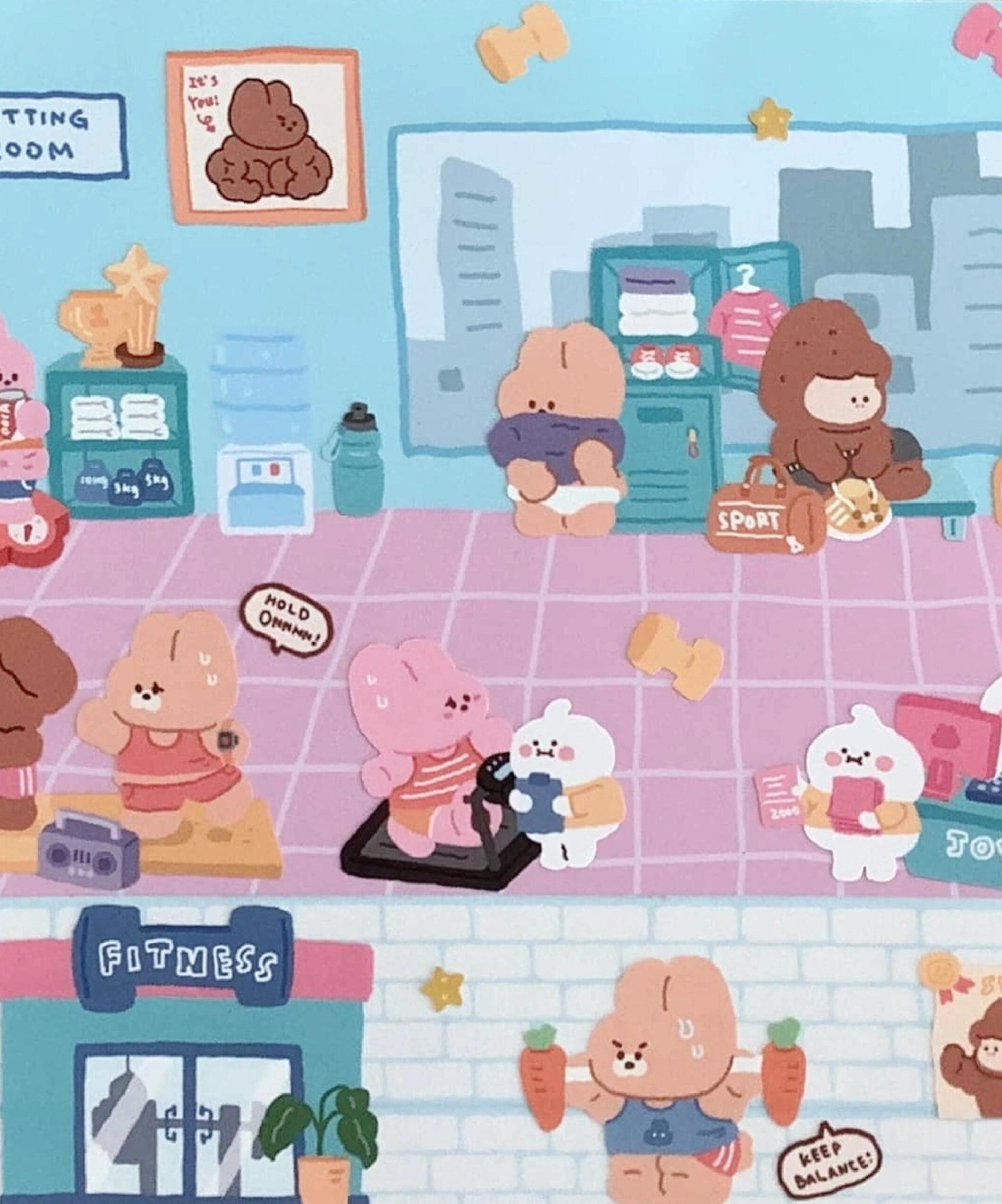 DIY Shopping Street Sticker Scene|Makeup Store|Pet Store|Clothing Store|Fitness