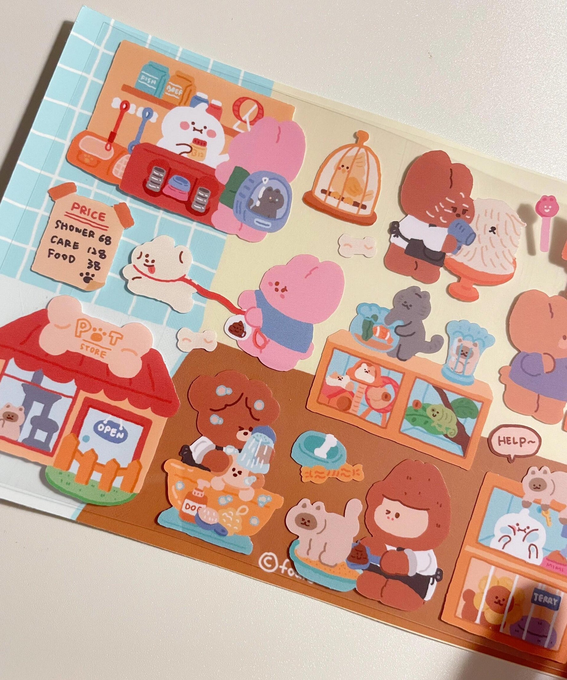 DIY Shopping Street Sticker Scene|Makeup Store|Pet Store|Clothing Store|Fitness