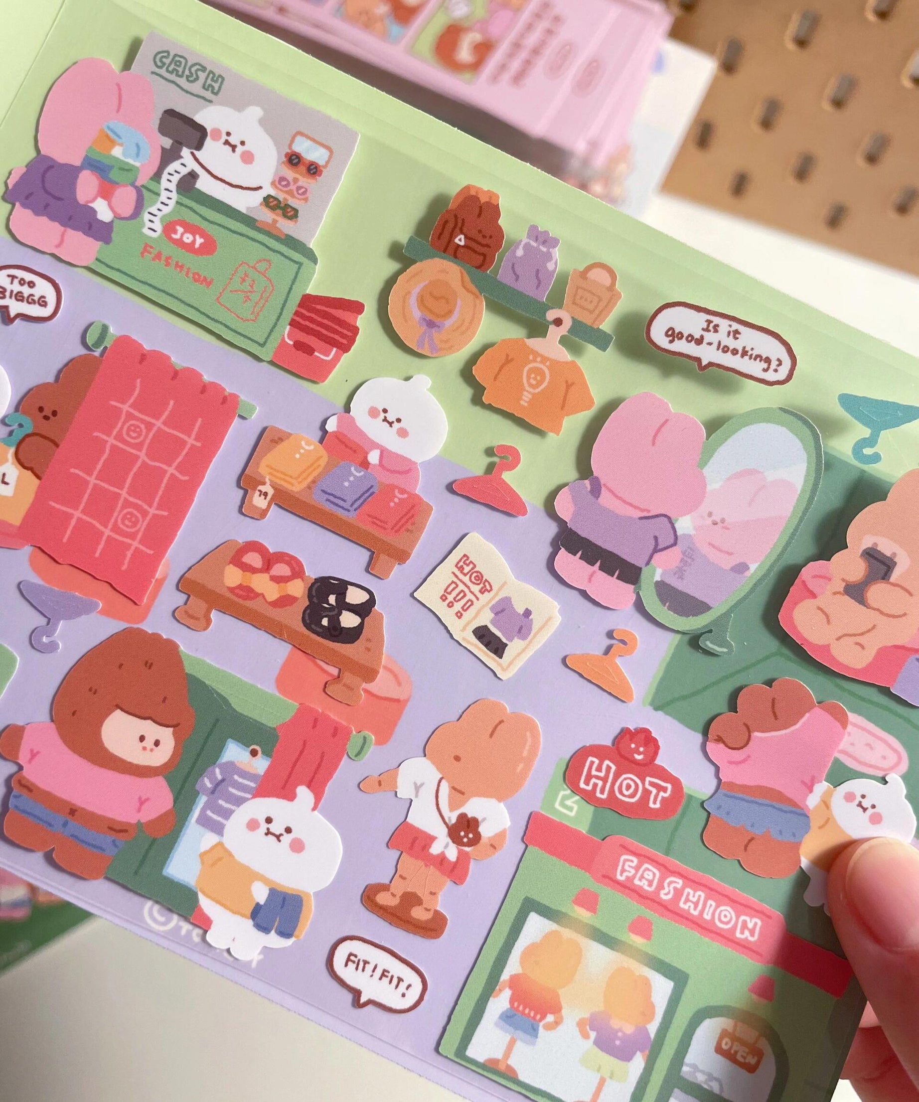 DIY Shopping Street Sticker Scene|Makeup Store|Pet Store|Clothing Store|Fitness