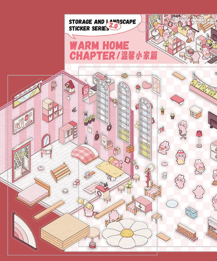 Stickers Scene, Make your Own Apartment|Forest Bookstore|Sushi Bar|Cocoa Cafe