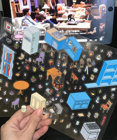 Friends Sticker Scene Create DIY Monica’s Kitchen Chandler's Living Room Central Perk