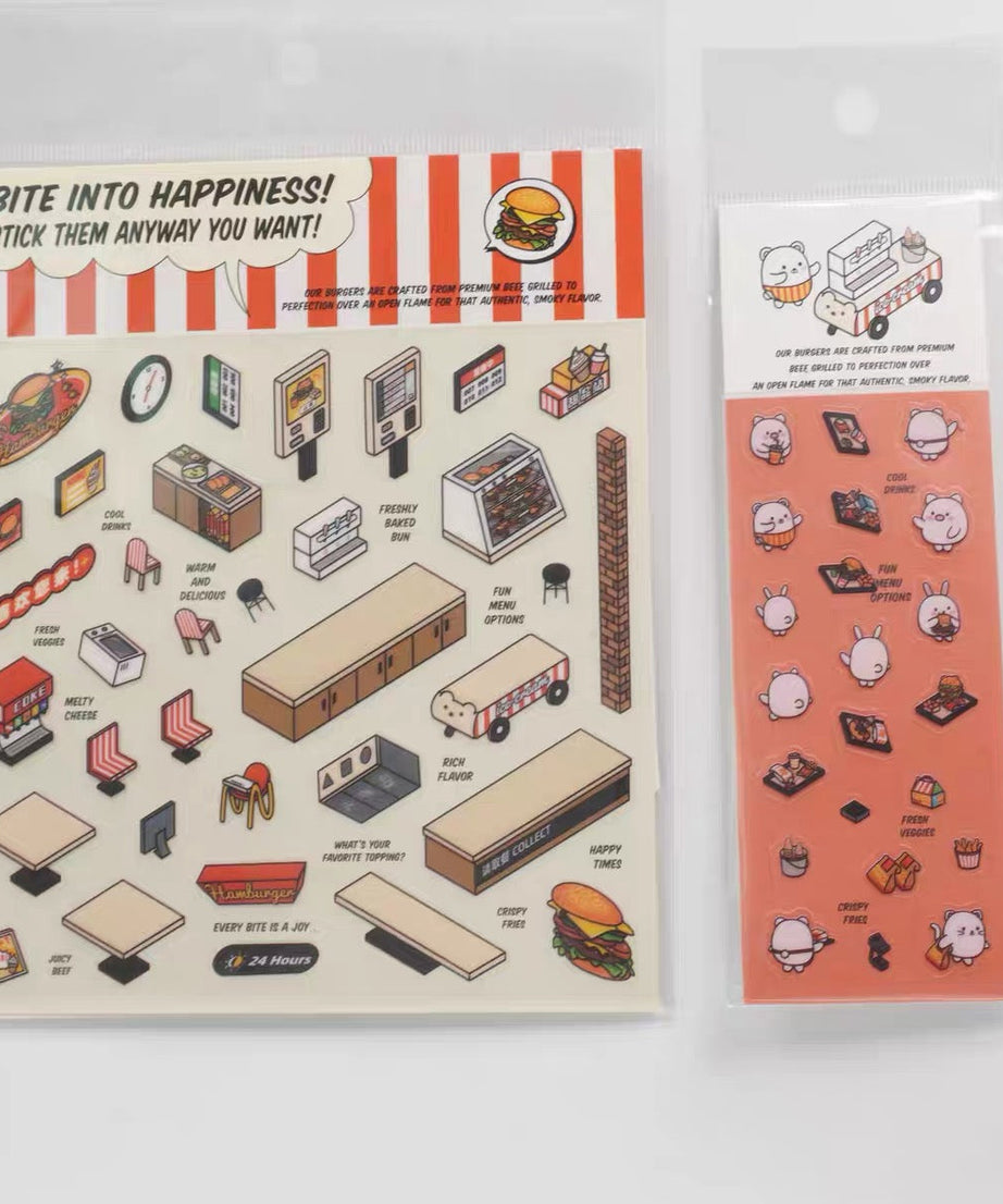 DIY 3D Sticker Scene,Make Your Own Baking Shop|Fresh Market|Bookstore|Laundry