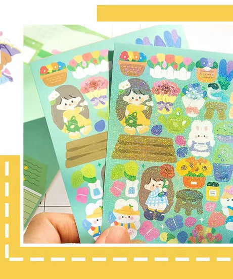 DIY Sushi Restaurant|Flower House|Cake Bread Shop|Book Shop|Shopping Sticker Scene