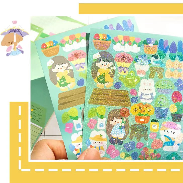 DIY Sushi Restaurant|Flower House|Cake Bread Shop|Book Shop|Shopping Sticker Scene