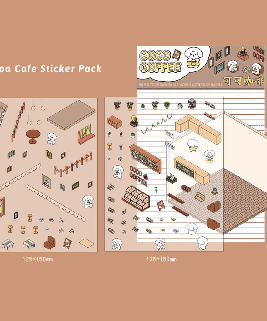 Stickers Scene, Make your Own Supermarket|Coffee Shop|Restaurant|Bookstore