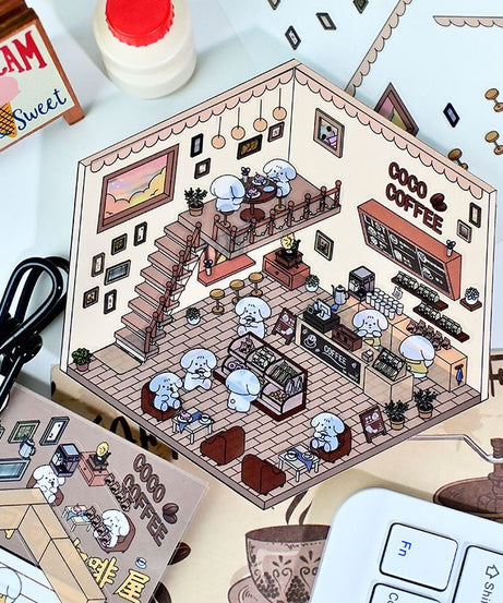 Stickers Scene, Make your Own Apartment|Forest Bookstore|Sushi Bar|Cocoa Cafe