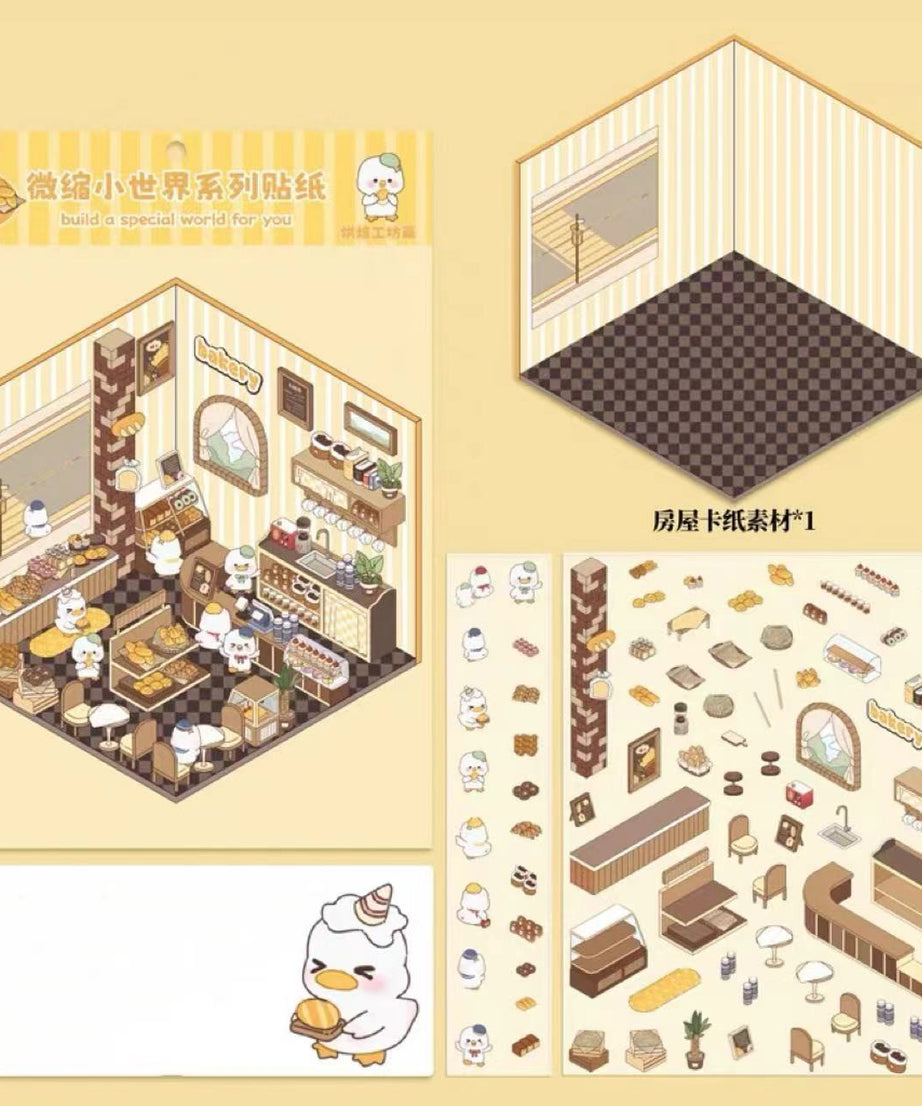 Sticker Play Scenes! Build 3D Izakaya|Chinese Convenience Store|Fresh Fruit|Bakery Shop