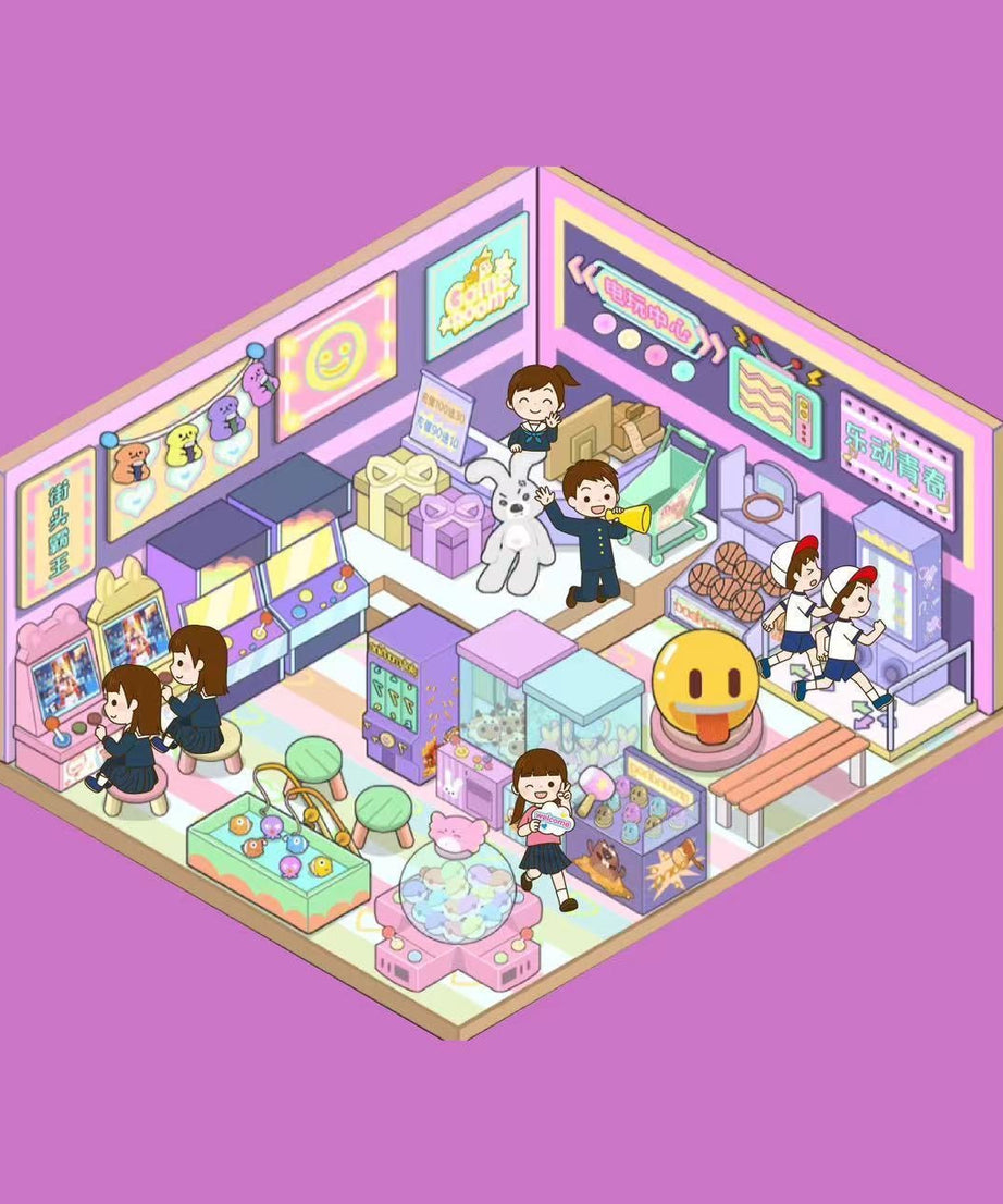 3D Sticker Play Scenes! Create Pool Party|Dessert Street|Pink Loft|Video Arcade