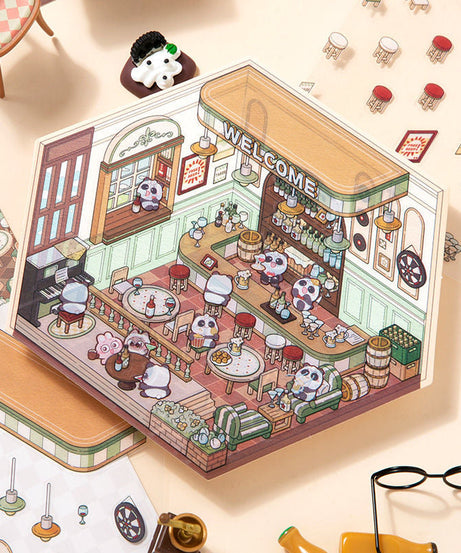 Stickers Scene, Make your Own Warm Home|Music Bar|Hot Spring|Gymnasium
