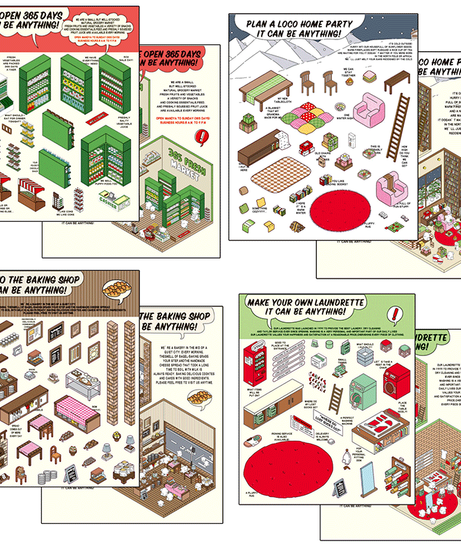 DIY 3D Sticker Scene,Make Your Own Baking Shop|Fresh Market|Bookstore|Laundry
