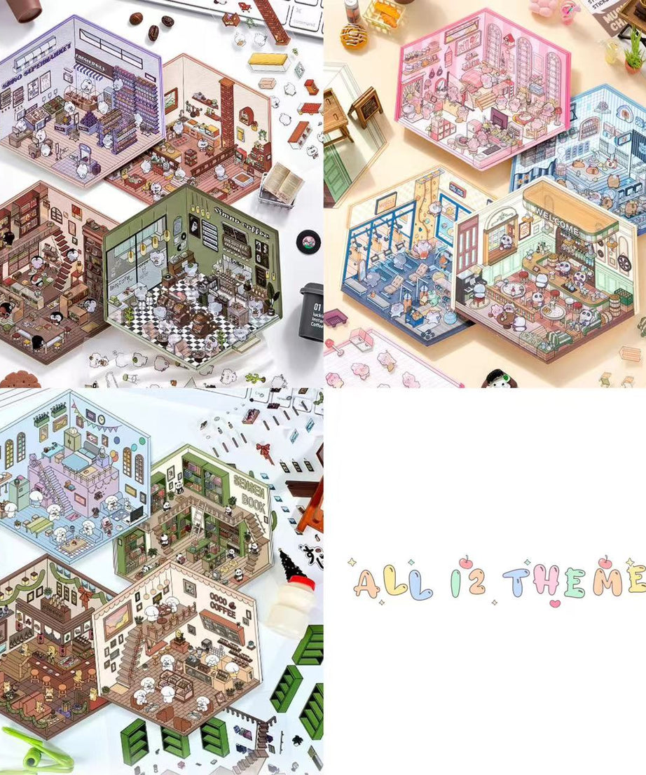 Stickers Scene, Make your Own Supermarket|Coffee Shop|Restaurant|Bookstore