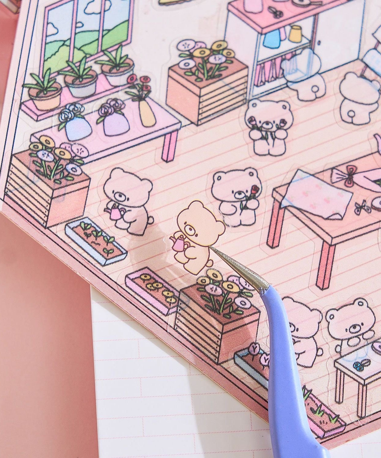 DIY Miniature Sticker Scene,Flower Shop|Bookstore|Dessert Shop|Convenience Store