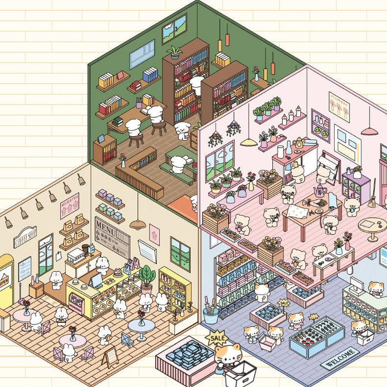 Our Little World DIY 3D Scene Stickers 4 Cute Miniature Scenes