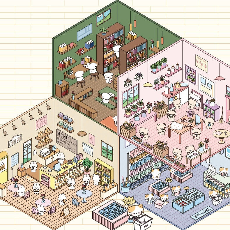 Our Little World DIY 3D Scene Stickers 4 Cute Miniature Scenes
