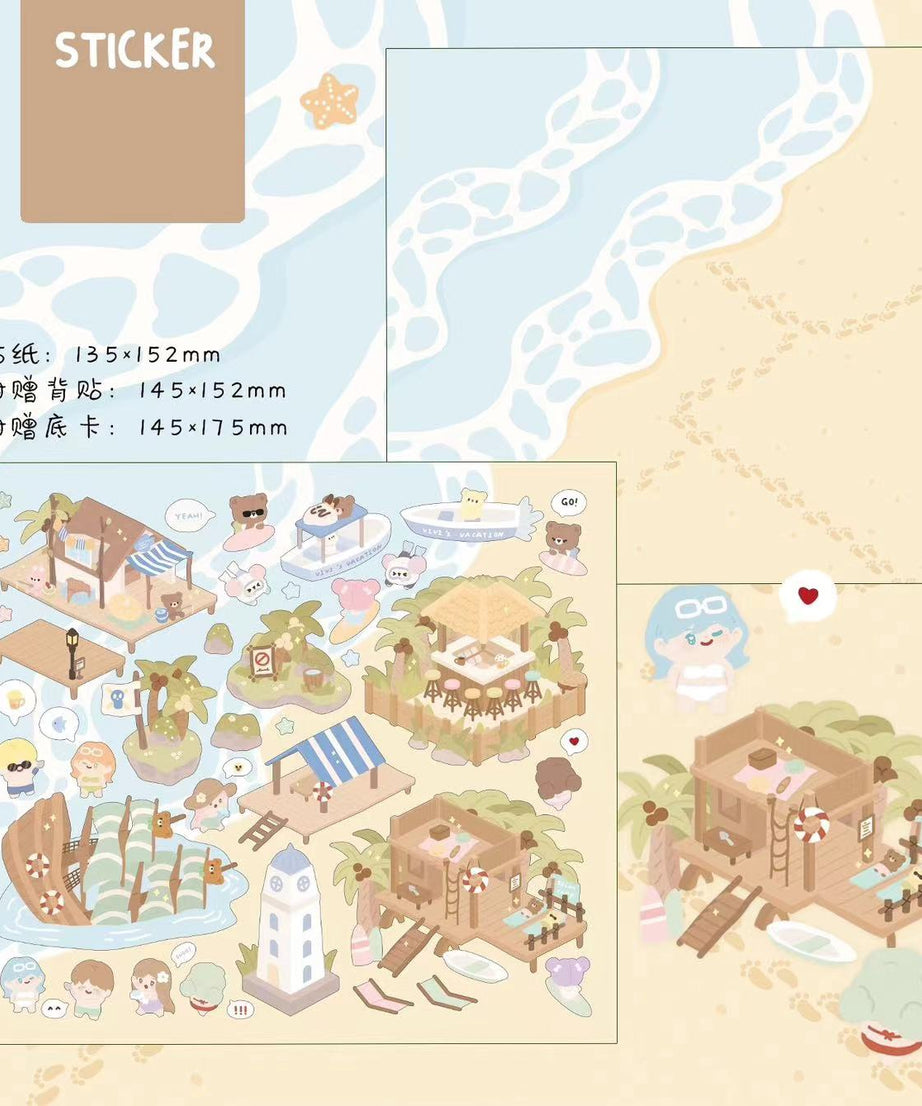 Craft Stickers for Scrapbooks, Make Your Seaside Town|Island|Workshop|Scrapbook shop