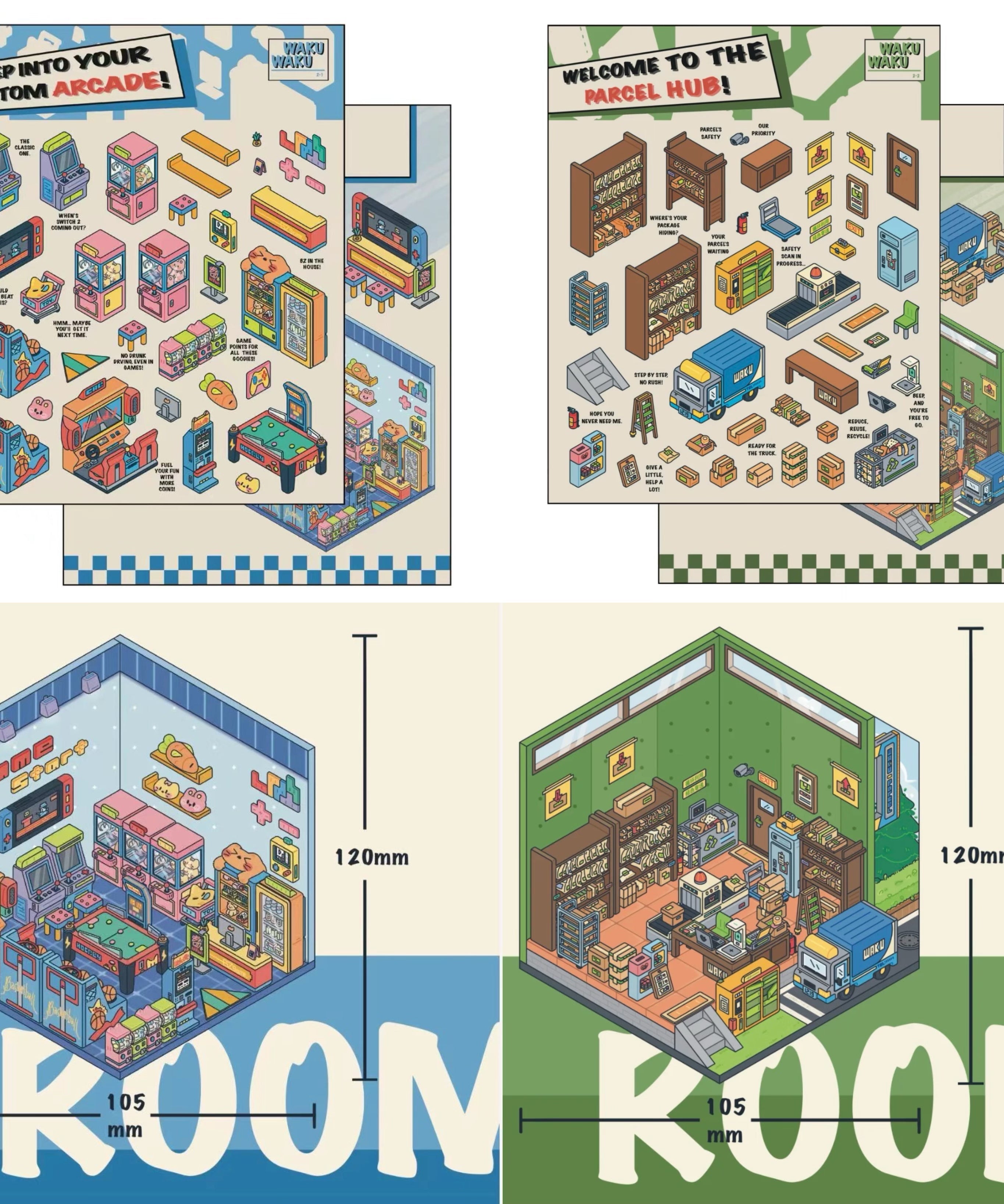 DIY 3D Scene Stickers: Make A Record Shop|Parcel Hub|Outdoor Gear Shop|Christmas House
