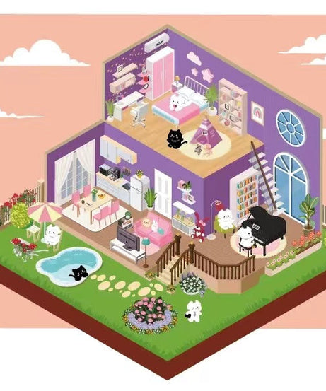 Miniature Sticker Scenes! DIY 3D Coffee Shop|Happy Farming|Dream House