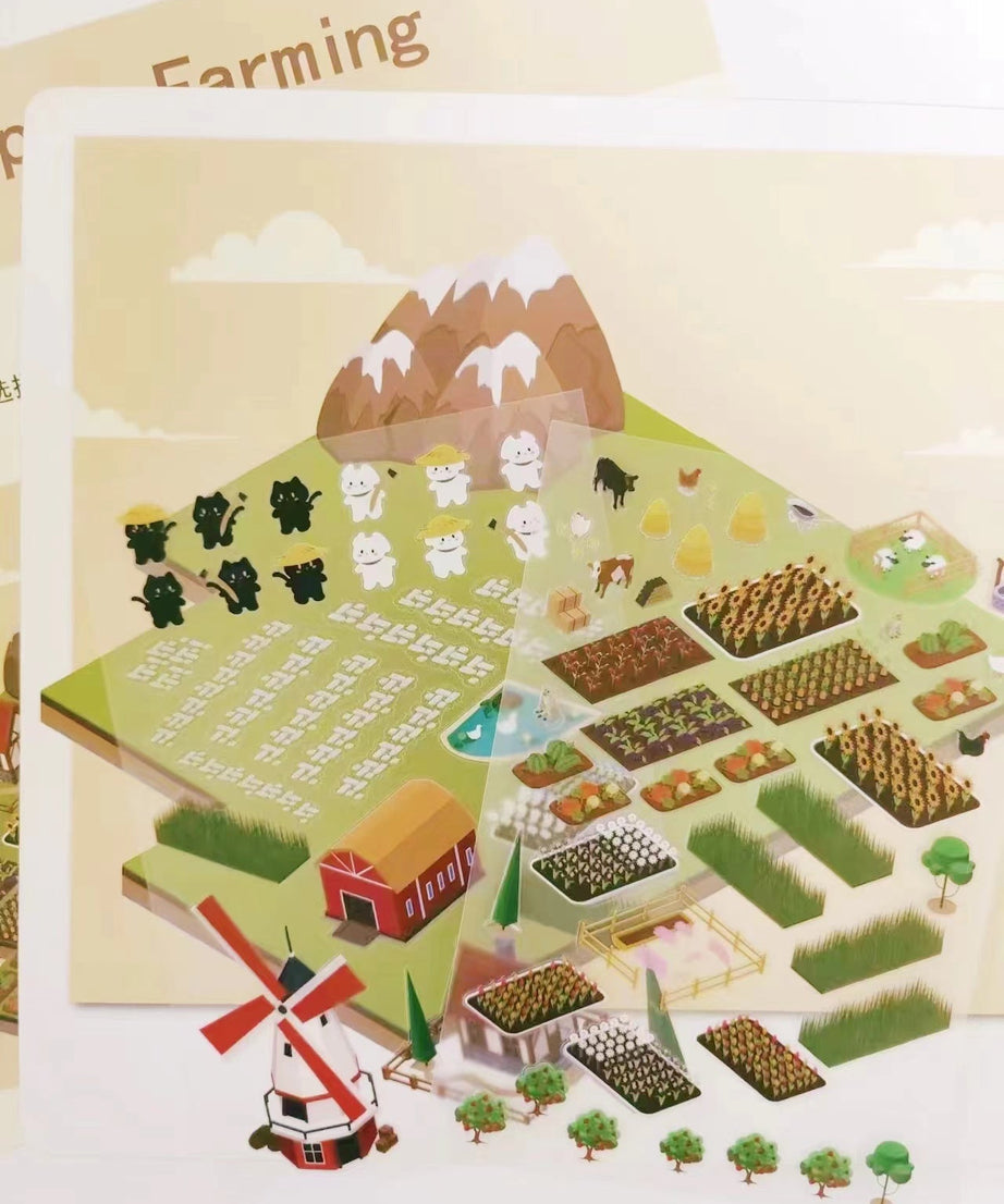 Miniature Sticker Scenes! DIY 3D Coffee Shop|Happy Farming|Dream House