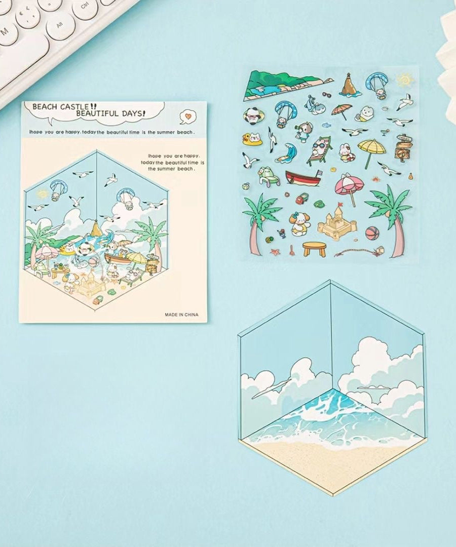 Sticker Scene: DIY Picnic|Magical Library|Spring Party|Beach|Amusement Park|Record Store