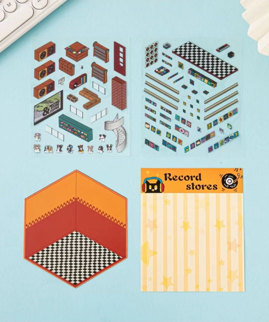 Sticker Scene: DIY Picnic|Magical Library|Spring Party|Beach|Amusement Park|Record Store