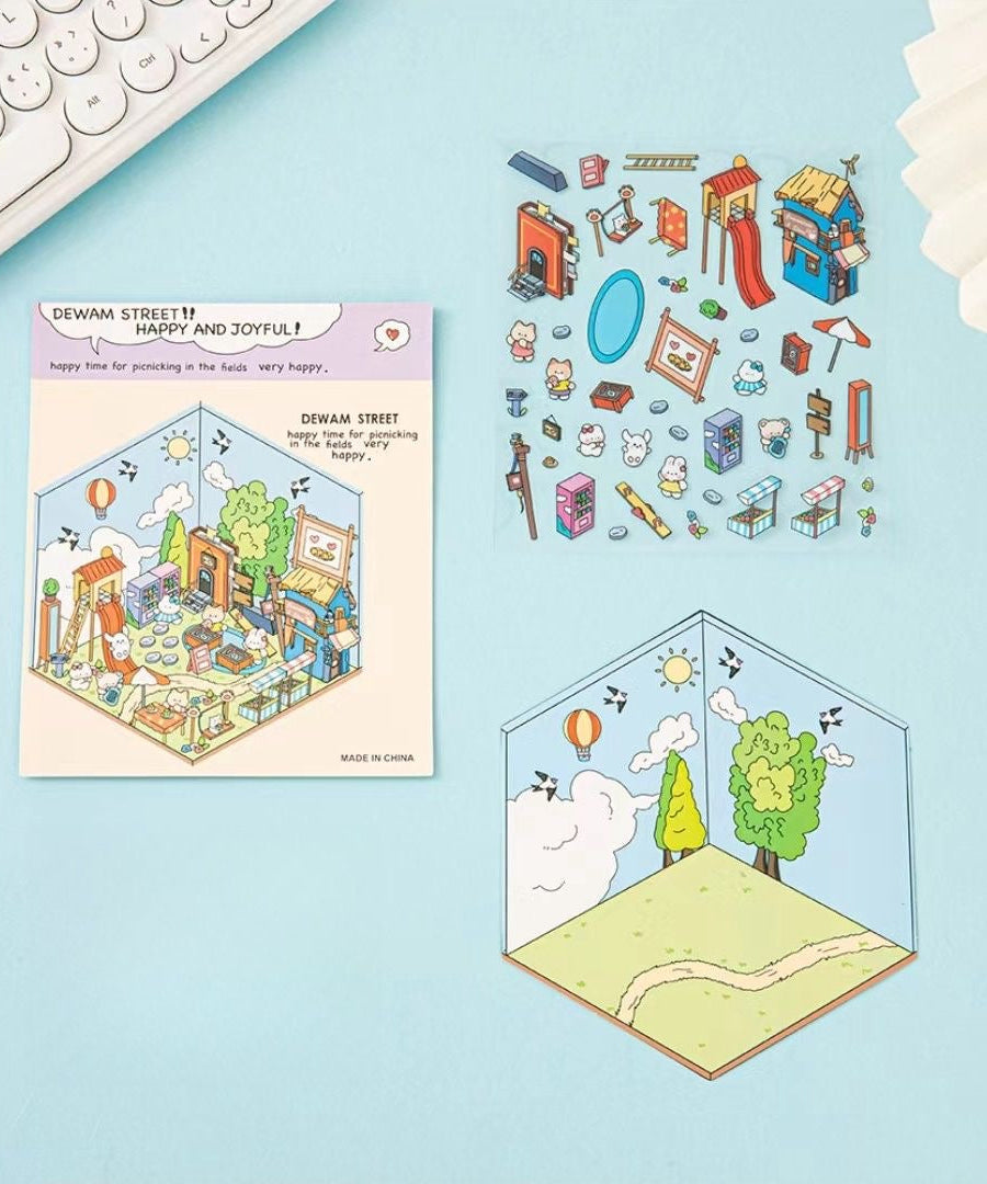 Sticker Scene: DIY Picnic|Magical Library|Spring Party|Beach|Amusement Park|Record Store