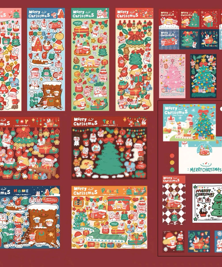 Christmas Stickers|Scrapbook Stickers|Sticker Sheet|Journal Stickers
