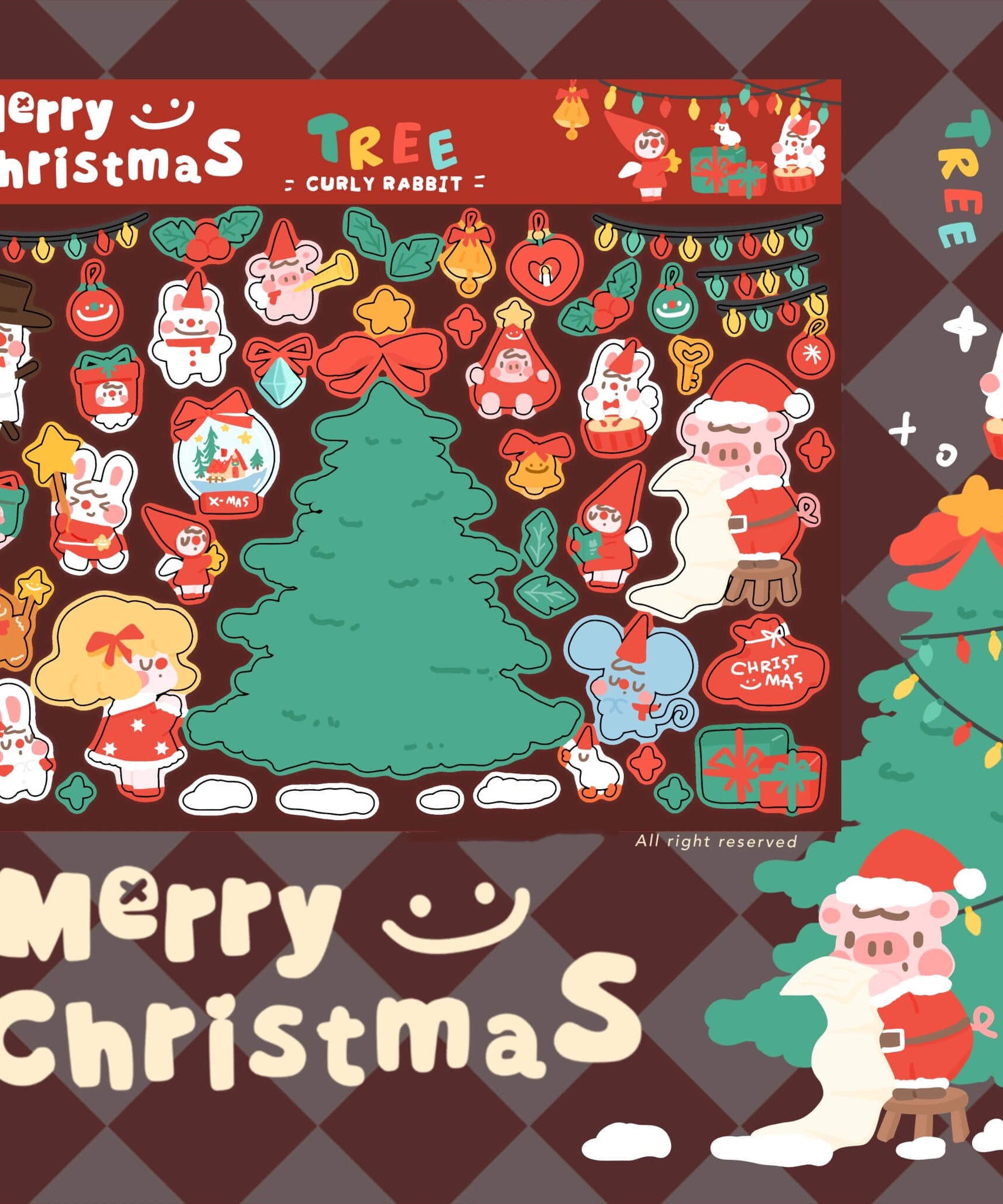 Christmas Stickers|Scrapbook Stickers|Sticker Sheet|Journal Stickers