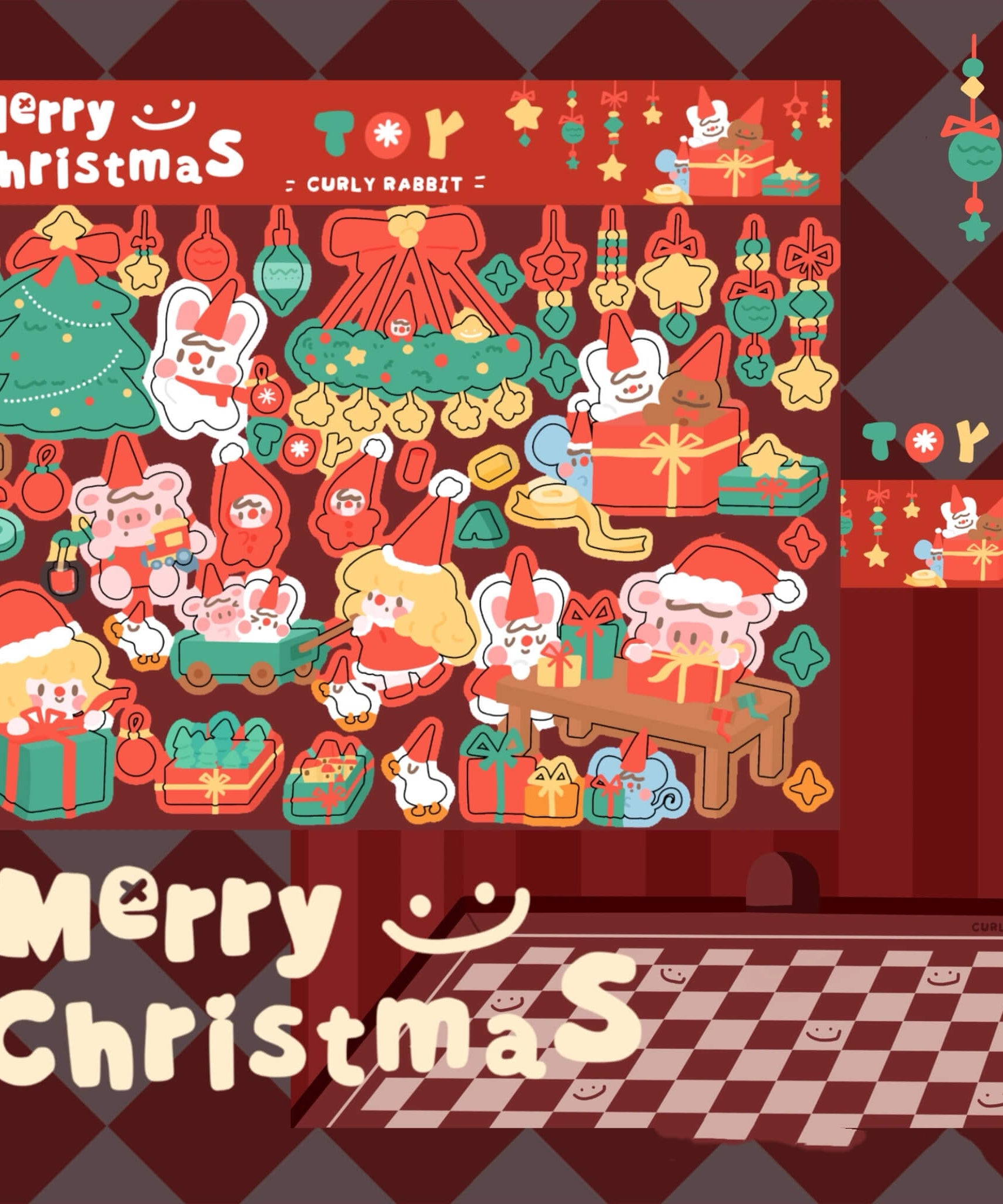 Christmas Stickers|Scrapbook Stickers|Sticker Sheet|Journal Stickers