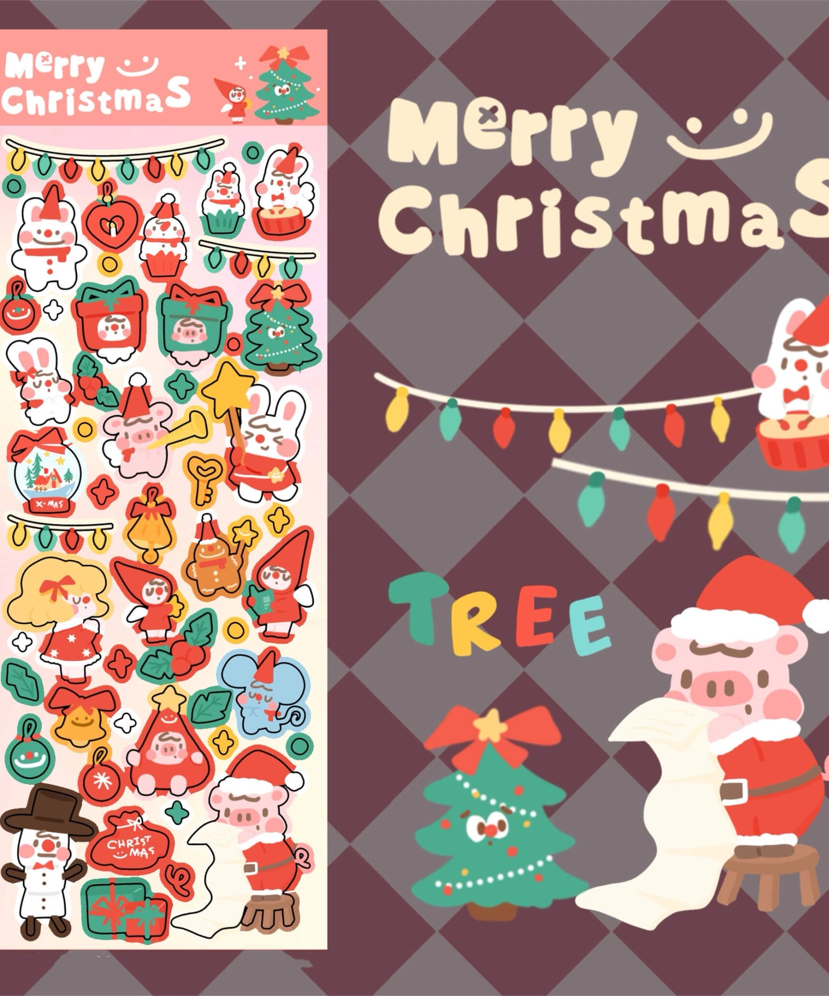 Christmas Stickers|Scrapbook Stickers|Sticker Sheet|Journal Stickers