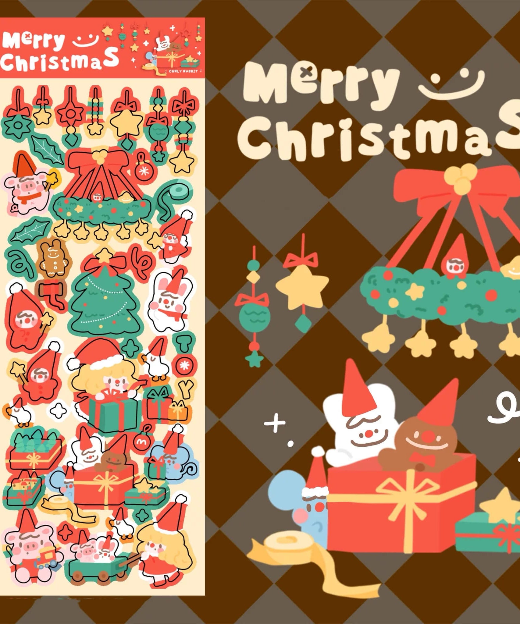 Christmas Stickers|Scrapbook Stickers|Sticker Sheet|Journal Stickers