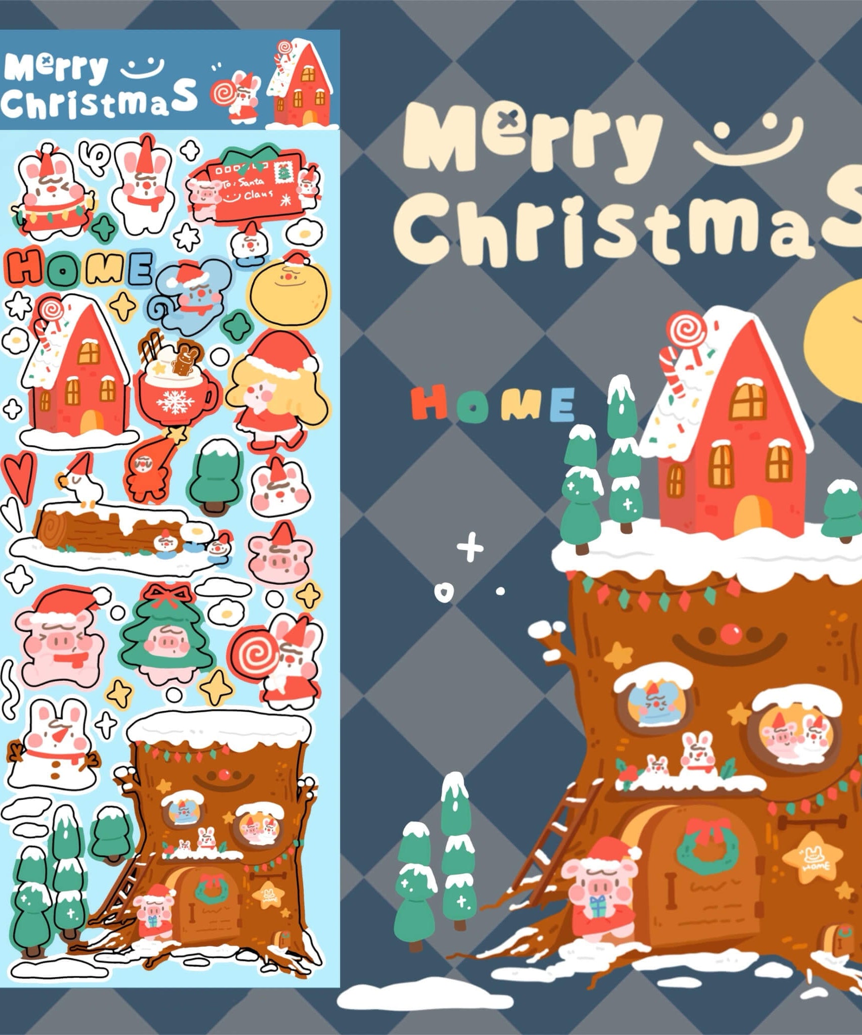 Christmas Stickers|Scrapbook Stickers|Sticker Sheet|Journal Stickers