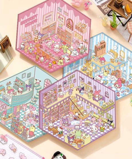 Cute Stickers Scene Kawaii Cartoon 3D Stickers