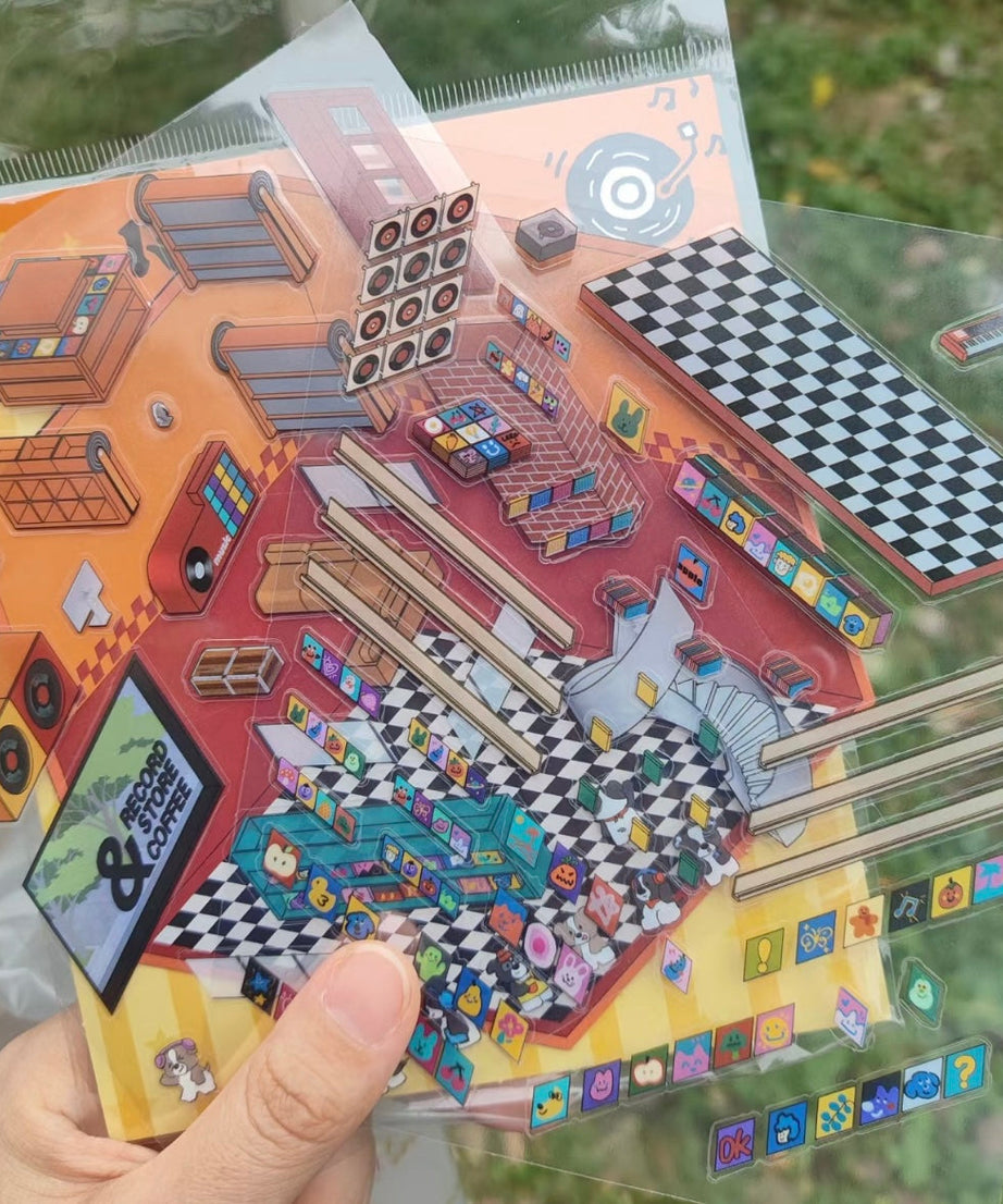 Sticker Scene: DIY Picnic|Magical Library|Spring Party|Beach|Amusement Park|Record Store