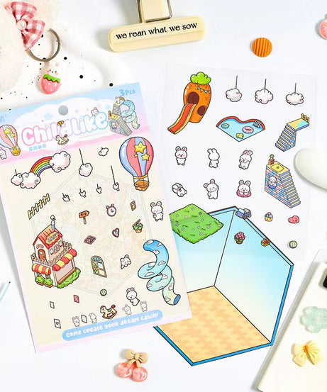 DIY Panda Sweet Shop Cat Coffee Shop Penguin Bedroom Sticker Scene