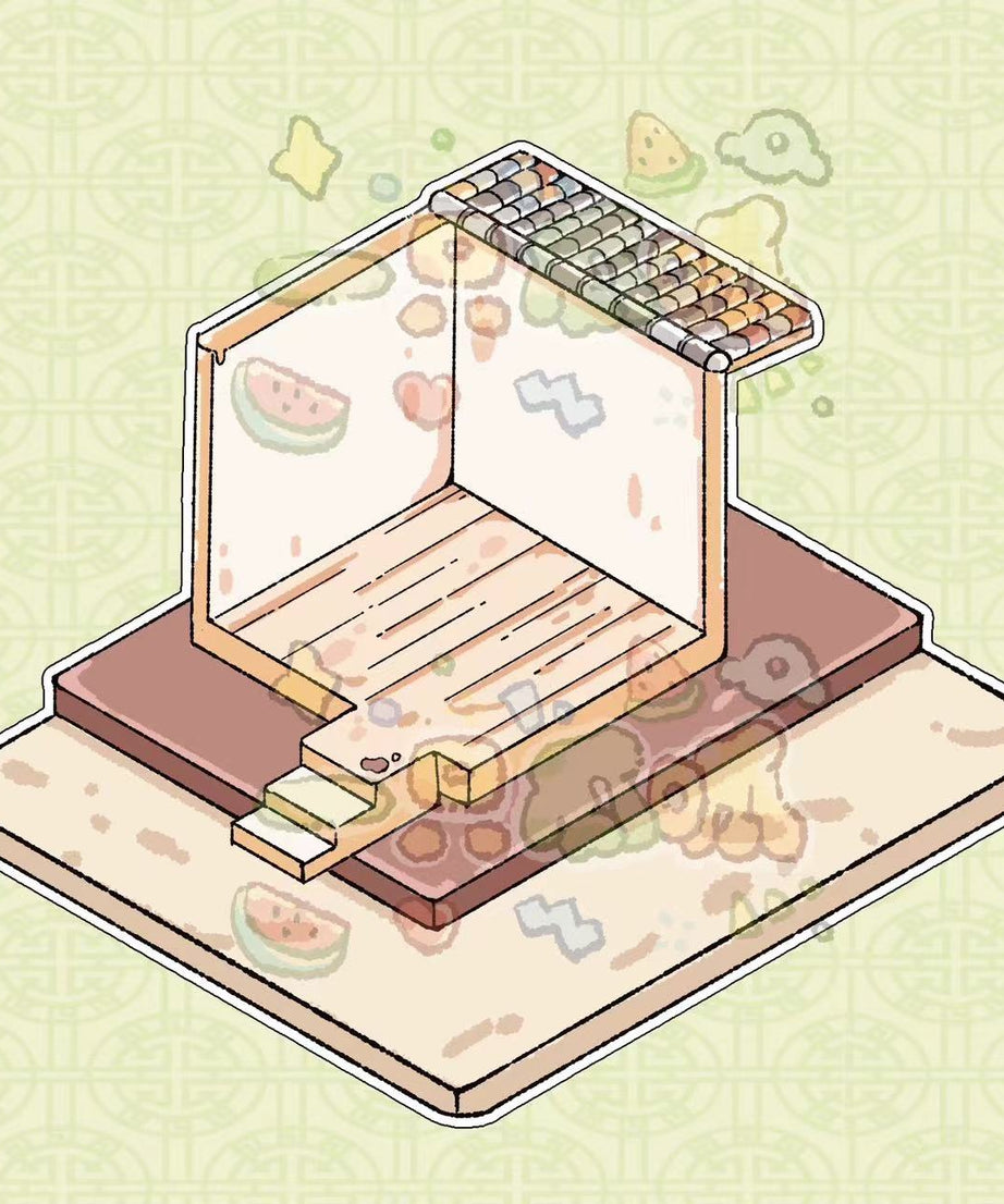 DIY Sticker Scene:Traditional Chinese Tea House Medicine Clinic Restaurant Cloth Shop