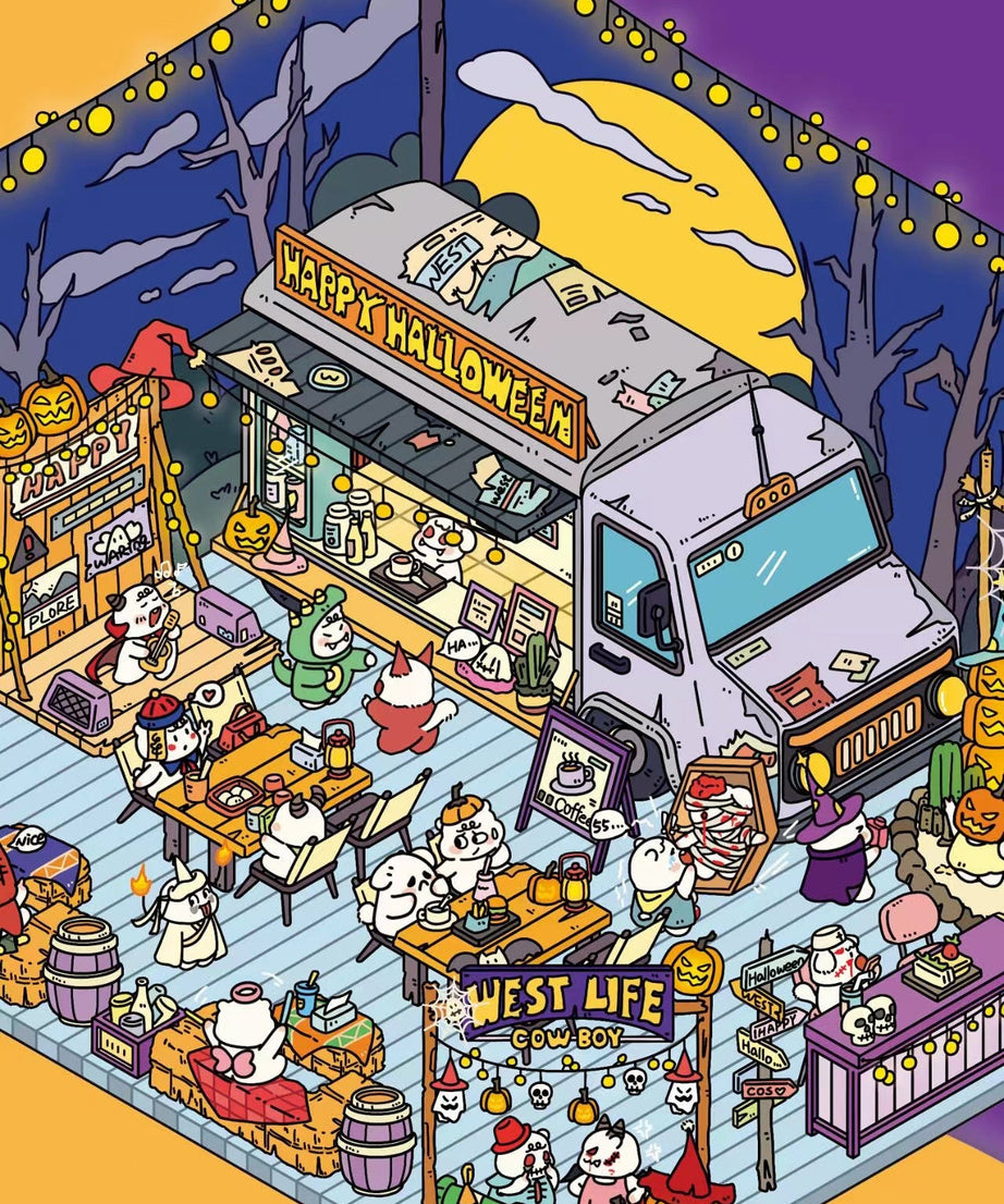 DIY Halloween Sticker Scenes