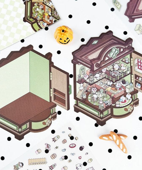 Make Miniature Sticker Scene,Halloween Treasure Chest|Magic Book|Suitcase Paradise