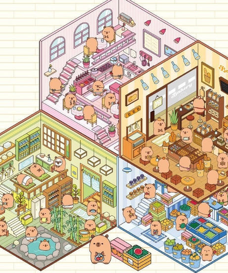 DIY Miniature Sticker Scene,Flower Shop|Bookstore|Dessert Shop|Convenience Store