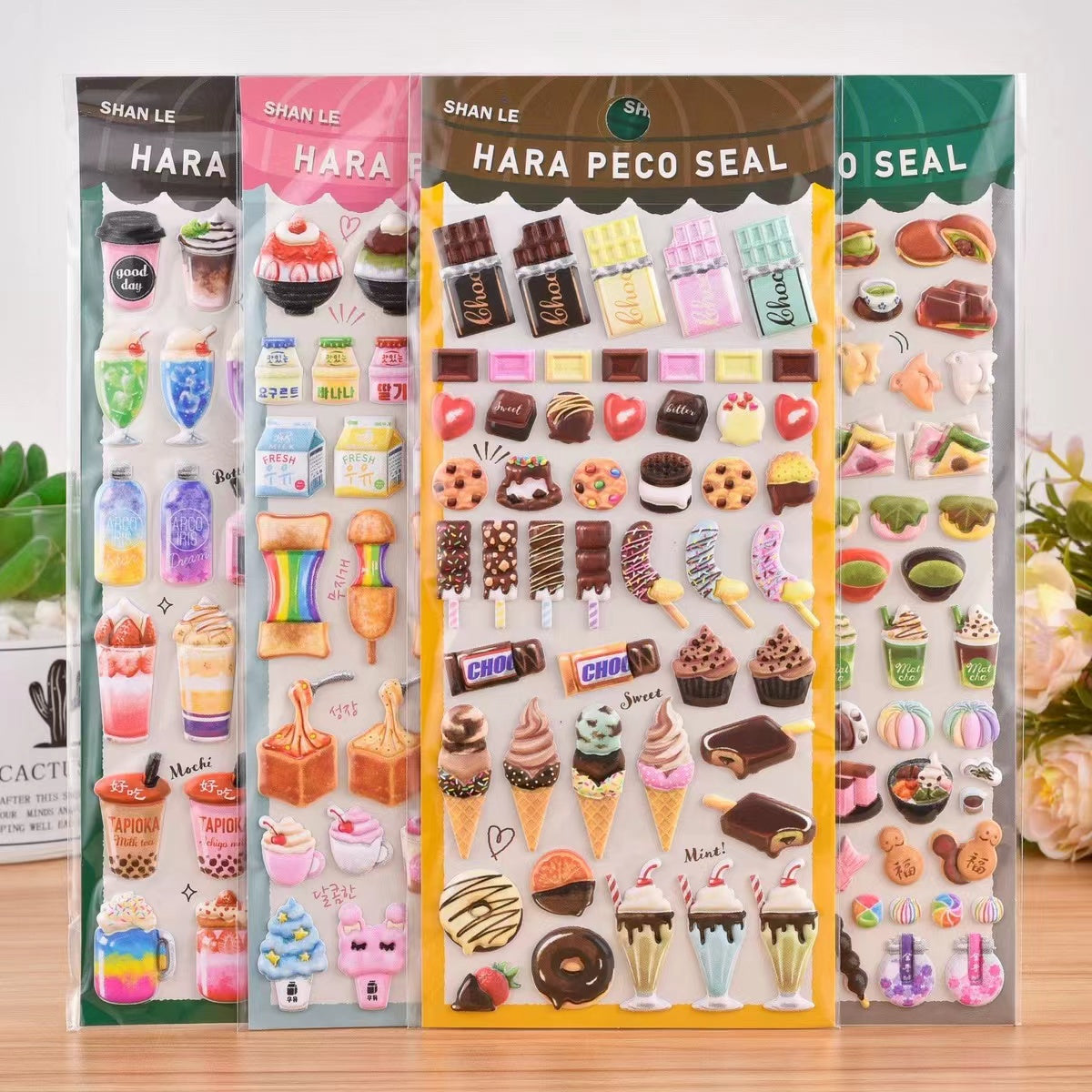 3D Puffy Stickers, Flower Shop|Supermarket|Drug Store|Sweet Shop