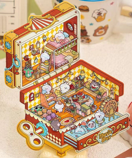 Make Miniature Sticker Scene,Halloween Treasure Chest|Magic Book|Suitcase Paradise
