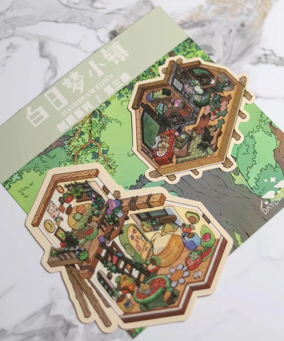 Create Tree House Dream Room Sticker Scene DIY 3D Miniature Scene