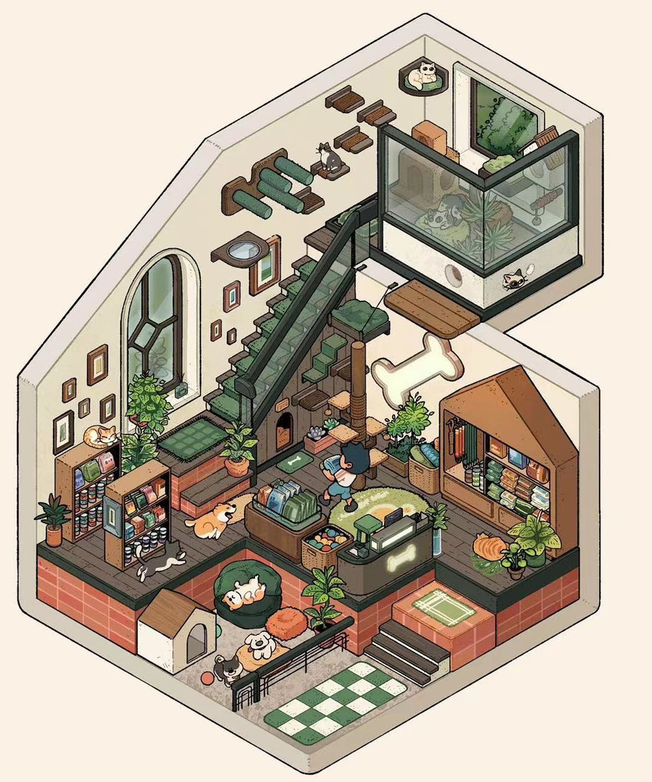 Create Tree House Dream Room Sticker Scene DIY 3D Miniature Scene