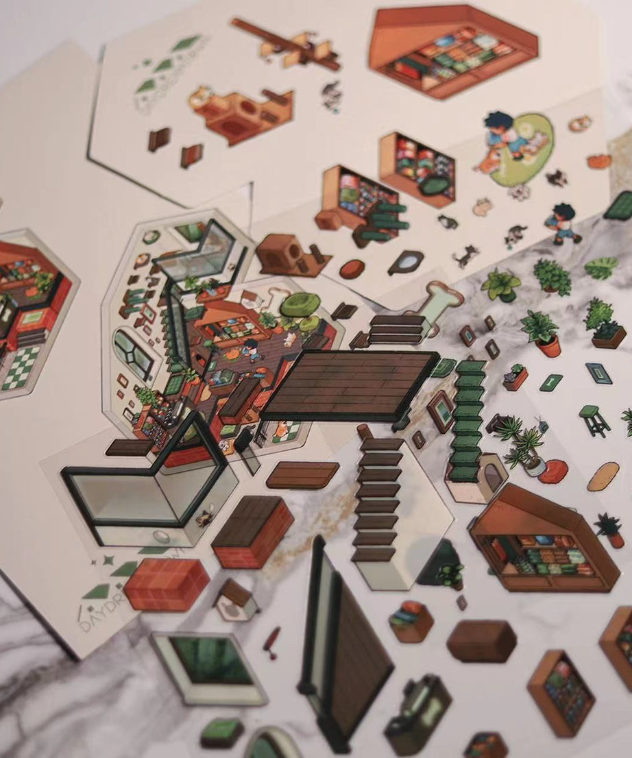 Create Tree House Dream Room Sticker Scene DIY 3D Miniature Scene