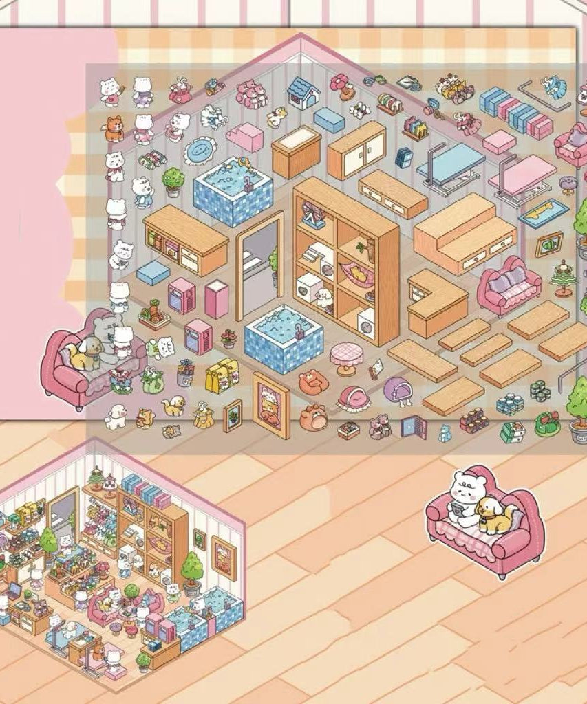 Sticker Scenes! Create DIY Bookstore|Izakaya|Sweet Cake|Burger Shop|Hotpot Restaurant