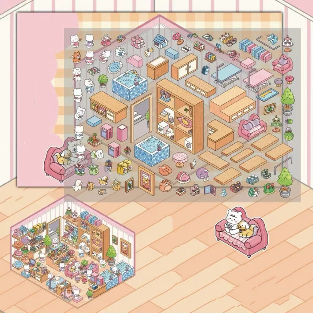 Sticker Scenes! Create DIY Bookstore|Izakaya|Sweet Cake|Burger Shop|Hotpot Restaurant
