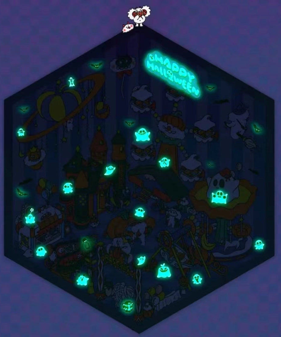 Luminous Sticker Scene:Make A Donut Shop|Christmas Party|Luminous Halloween Night|My Home|Seaside