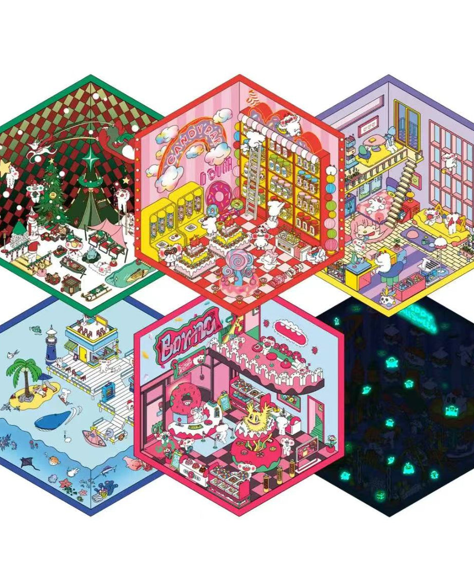 Luminous Sticker Scene:Make A Donut Shop|Christmas Party|Luminous Halloween Night|My Home|Seaside